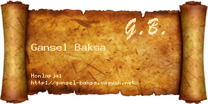 Gansel Baksa névjegykártya